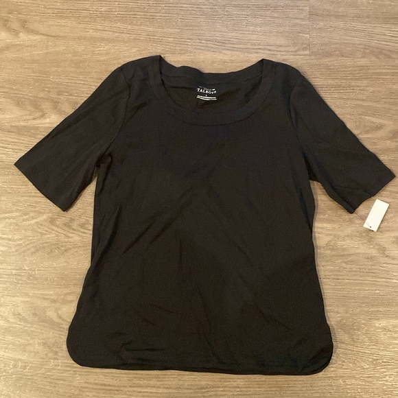 TALBOTS WOMENS SCOOP NECK CURVED HEM TEE - Picture 4 of 6